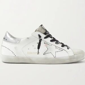 Golden Goose White and Black Sneakers